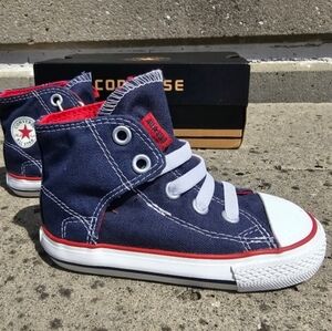 NWT Converse Kids Chuck Taylor High Top Easy Slip Navy Red Size 7